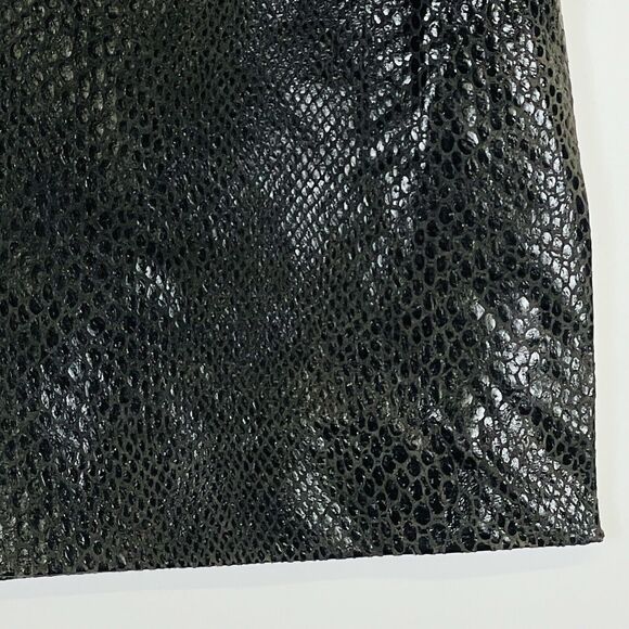 Cache Brown Leather Snakeskin Print A-Line Knee Length Skirt Womens 6 New‎ NWT - Picture 3 of 8